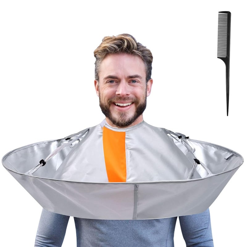 Lictin Hair Cutting Cape - Haircut Cape Umbrella Waterproof Hair Cloak Barber Cape Foldable Hairdressing Umbrella Cape Apron with 1PCS Black Comb - Image 1